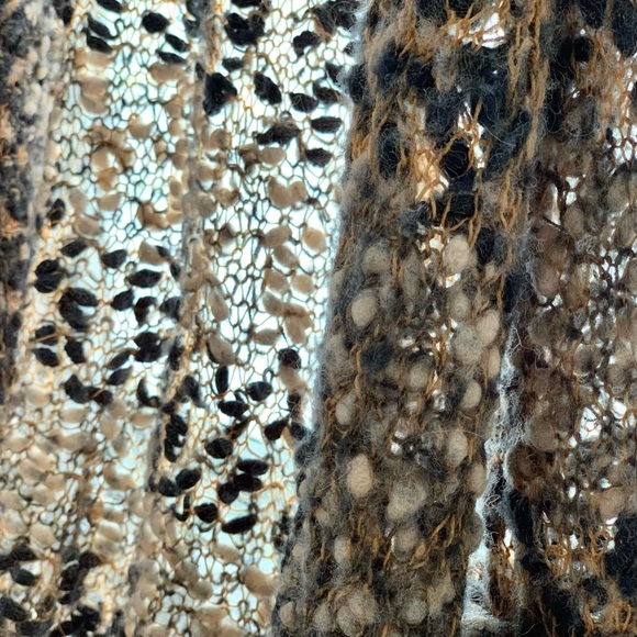 long woven boucle lacy yarn knit cardigan - Picture 9 of 9